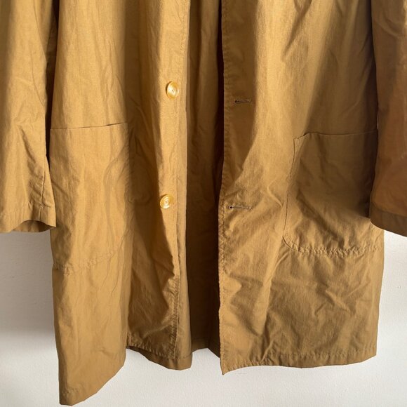 $700 Danton Tan Nylon Taffeta Mac Coat / Jacket - 36 Small/ Medium - Picture 5 of 9